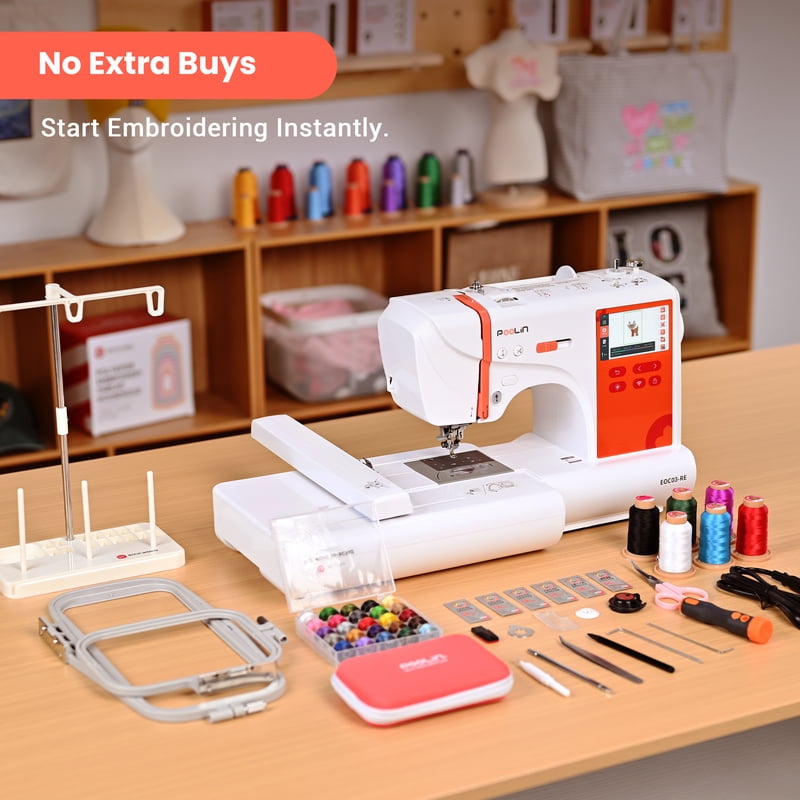 Embroidery Machine with Large 4.3-Inch Touch Screen, 156 Designs & Wi-Fi USB Import