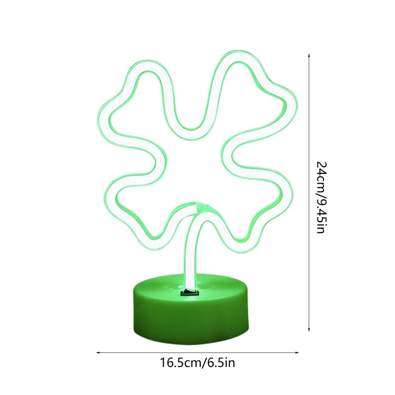 St. Patrick's Day Four-Leaf Clover Window Light with Suction Cups - Battery & USB Powered Decor