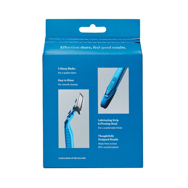 Men's Disposable Razors 3-Blade Pack - Glacier Blue, Recycled Handle