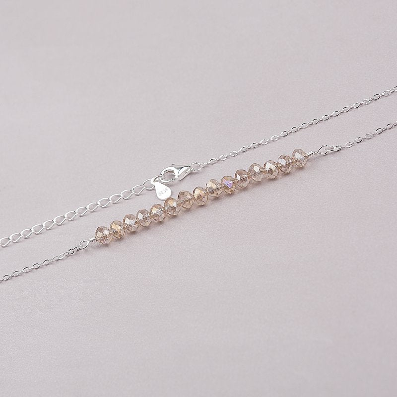 Sterling Silver 15 Beads Necklace Birthday Gift for Girls Personalizable