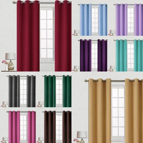 Thermal Blackout Window Curtain Set - 2 Panels, 37x84 Inches, Silver Gray
