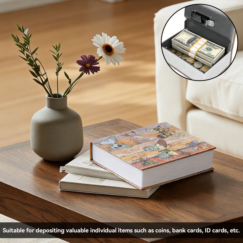 Book Safe Lock Box Hidden Safe with Combination Lock for Travel and Storage