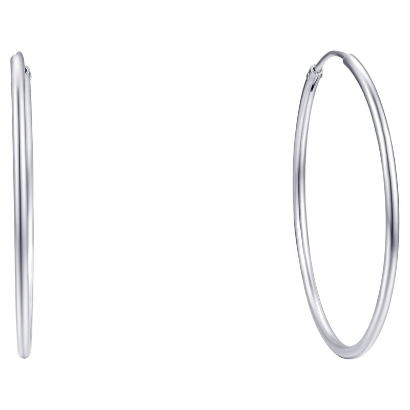 Sterling Silver Endless Hoop Earrings Set - 17mm, 24mm, 30mm Jewelry