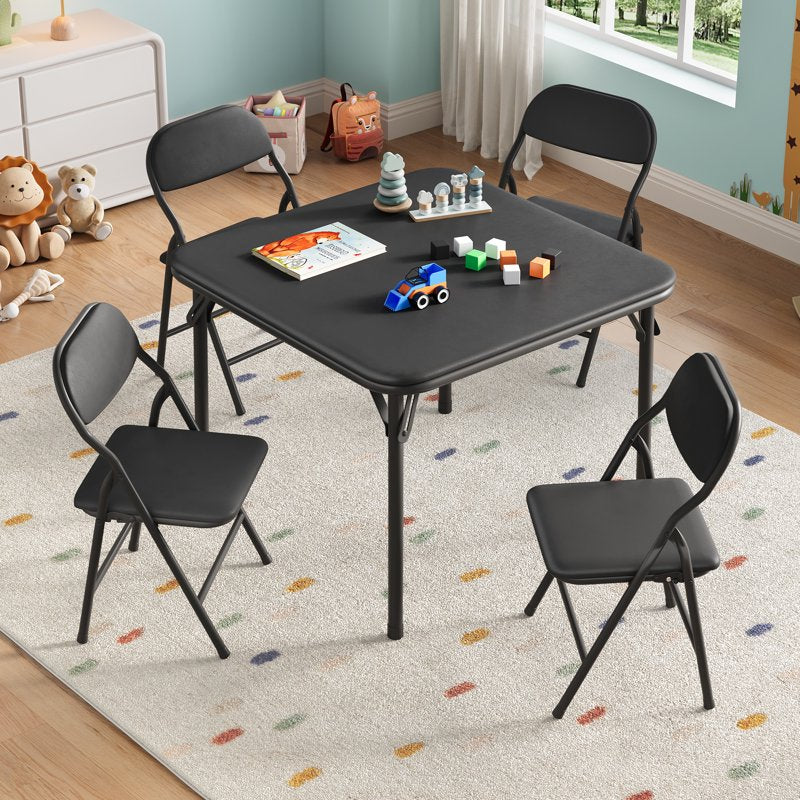 Kids Folding Table and Chairs Set - Child Activity Furniture for Play and Dining