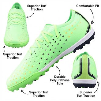 Vizari Tioga Turf Soccer Shoes for Men and Women, 12 Lime - Lightweight Cushioned Midsole