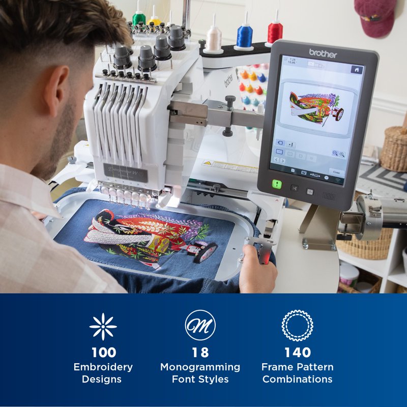 Brother Embroidery Machine with 6 Needles, Wireless Connectivity, 10.1-Inch LCD