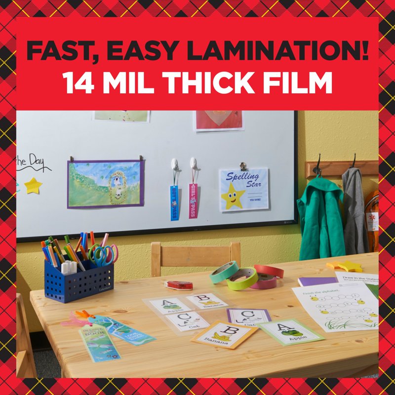 Self-Sealing Laminating Pouches 9 x 11.5 Inches, 25 Pack - Easy Office & Classroom Document Protection