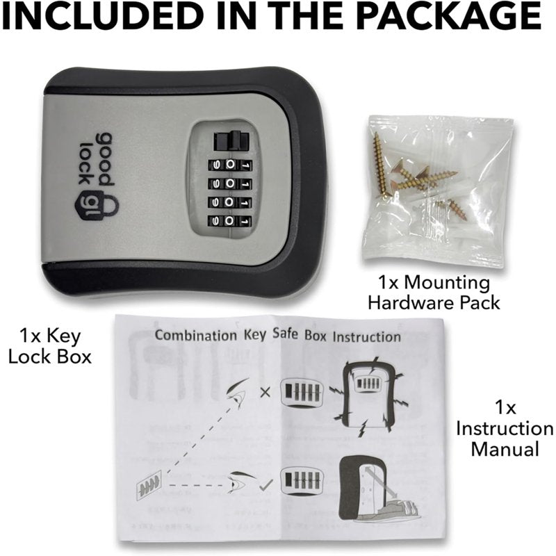 Portable Key Storage Box with 4-Digit Lock, Lightweight & Durable Plastic Security Lockbox