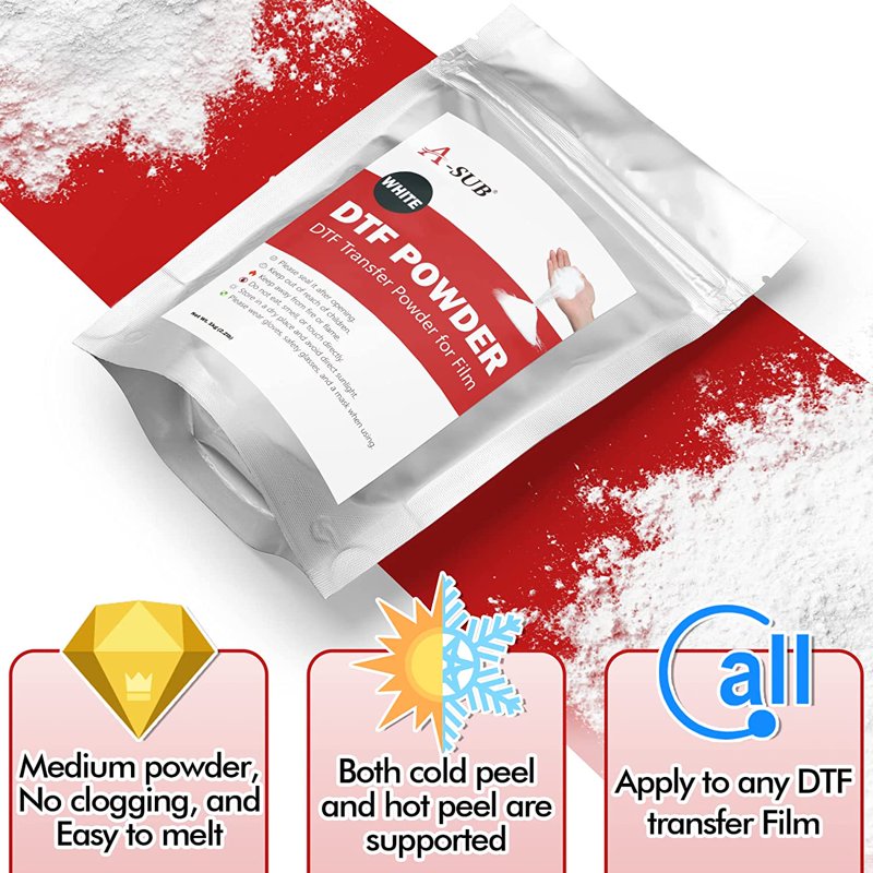 A-SUB DTF Film & Powder Set for Sublimation Printing - 2.2lb Powder & 30 A4 Sheets