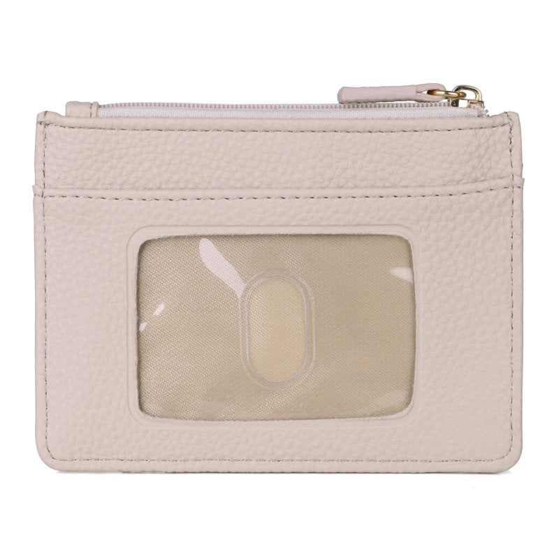 Women's RFID Coin Pouch with Card Slots and Utility Pockets - Pebble Vegan Leather