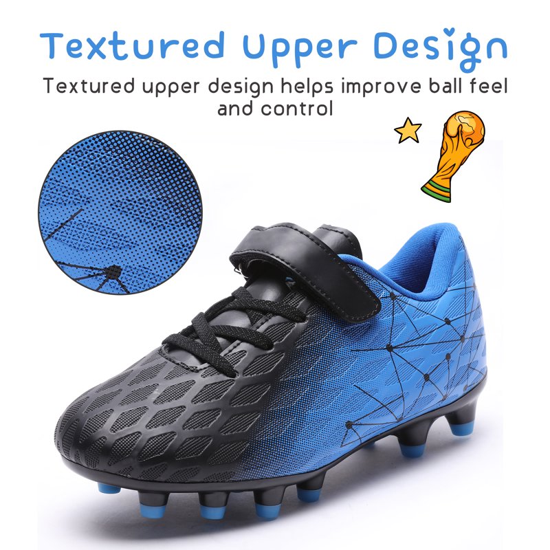 Kids Firm Ground Soccer Cleats – Big Kid, Black/Blue – RDYLBU