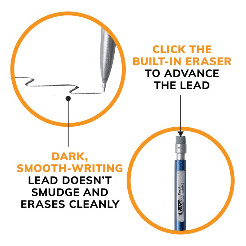 Precision Mechanical Pencils 0.5mm - 144 Pack, Erasable, No Sharpening Needed