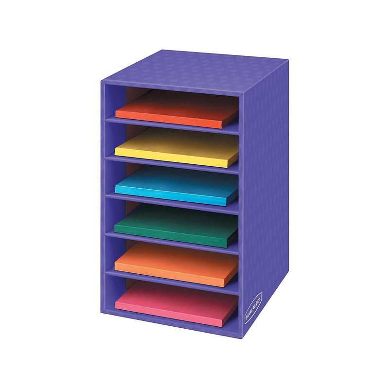 Classroom Organizer with 6 Shelves - Purple Storage Shelf for Kids & Office