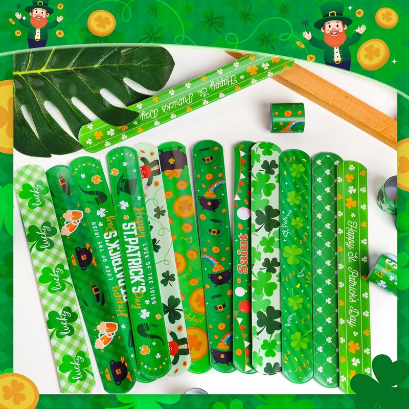 36Pcs Easter Slap Bracelets Set - Bunny, Egg & Flower Designs for Kids & Parties
