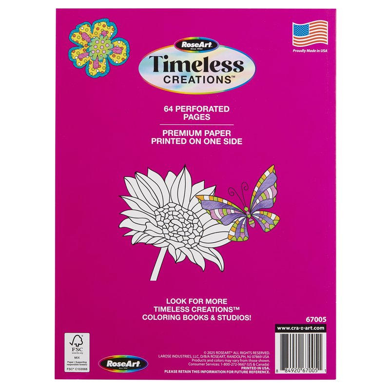 Adult Coloring Book Fabulous Florals - 64 Pages Relaxation Art