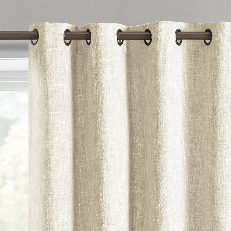 Blackout Curtain Panel 2 Pack - Textured Grommet Window Drapes for Living & Bedroom
