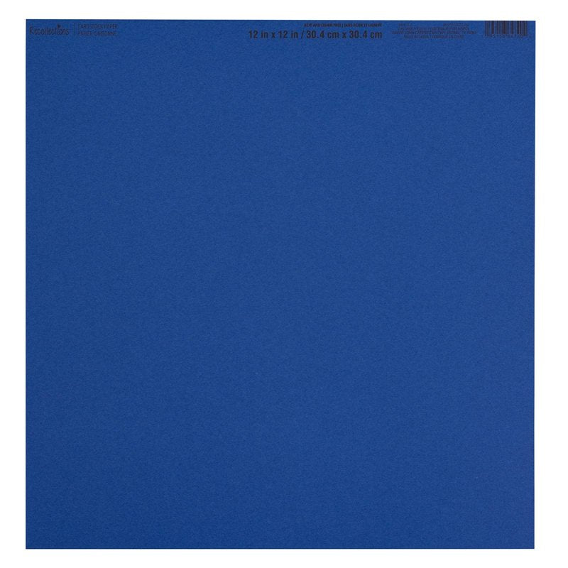 Recollections Denim 12x12 Smooth Solid Cardstock Paper, 60 Pack (12" x 12")
