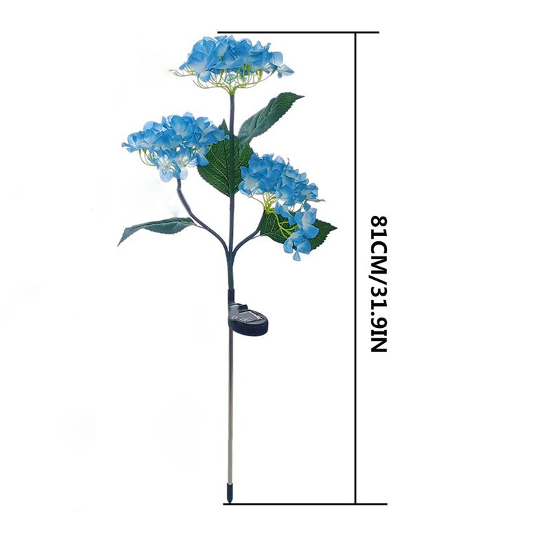Solar Garden Stake Lights Hydrangea Flower Design Outdoor LED Pathway Lights for Patio Lawn Yard Decor