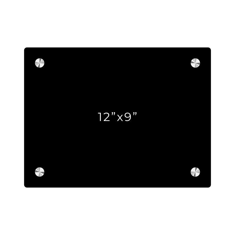 Wall-Mount Dry Erase Board with Black Acrylic & Chrome Stand-Off Finish - Durable Office, Home & Classroom Whiteboard