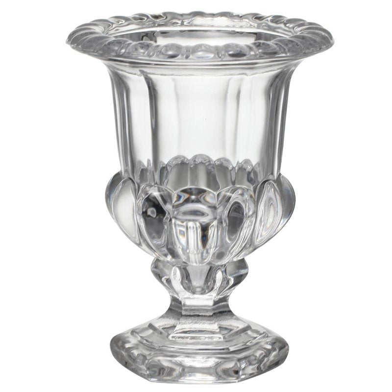 Omari Crystal Urn Vase - Elegant Glass Centerpiece for Decor or Drinkware