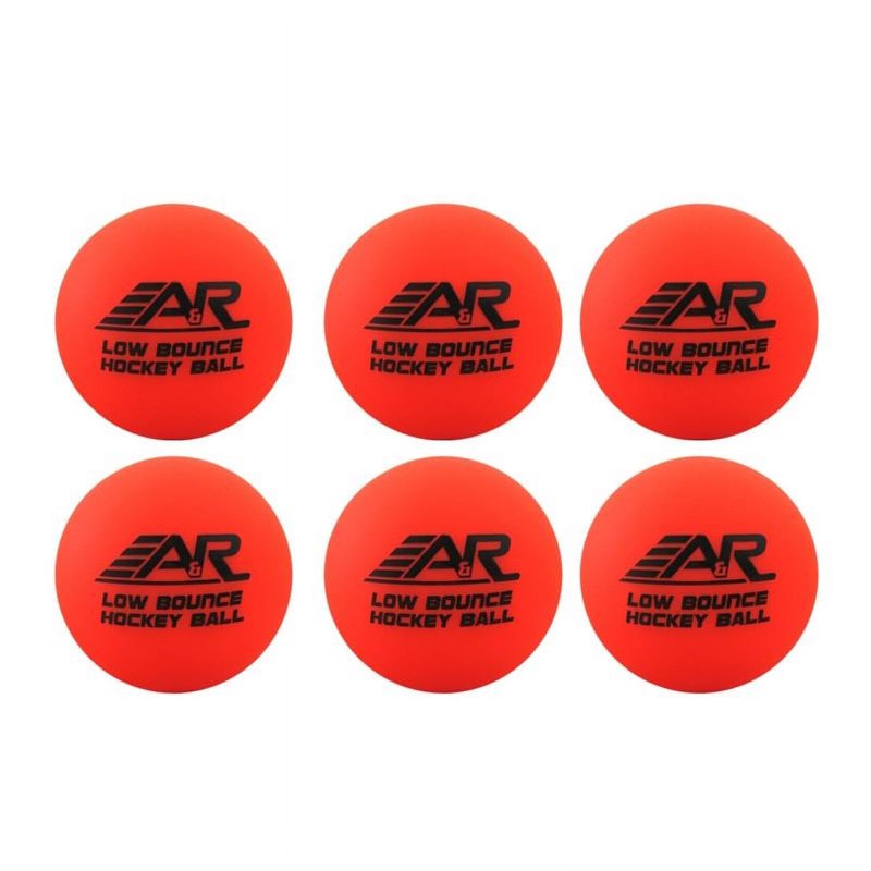 Low Bounce High-Density Hockey Balls for Street & Floor Hockey - 6 Pack
