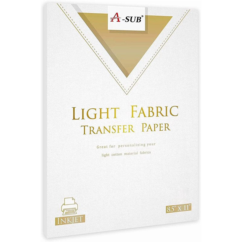 Iron-On Heat Transfer Paper for Light Fabrics 8.5x11 Inches - 20 Sheets