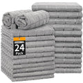 HOMERHYME Hand Towels for Bathroom, 24 Pack 25''*15'' Microfiber Grey Bath Hand Towels, Quick Dry Lint Free Soft Absorbent Bulk Washcloths Decorative Fingertip Towels for Hotel Travel Kitchen