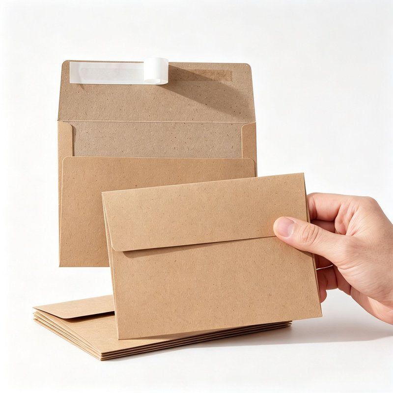 Self-Seal Kraft Envelopes for 4x6 Photos & Invitations - 70 Pack