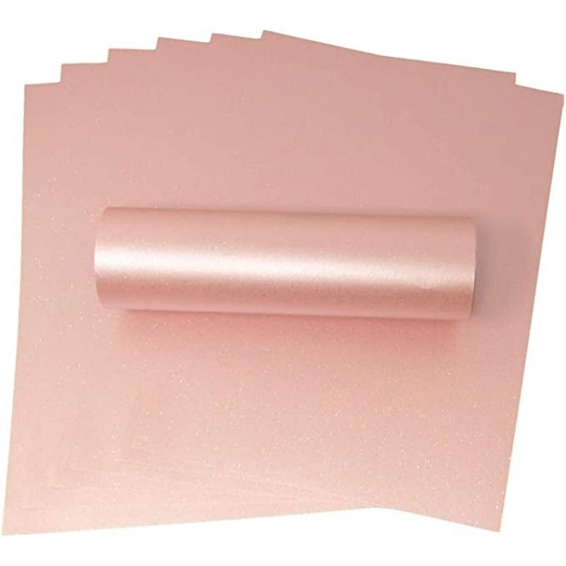 Pink Iridescent Craft Paper Sheets for Card Making and Scrapbooking - 10 Pack