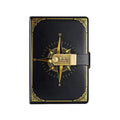Lockable Diary with Combination Lock & Compass Design - Faux Leather Journal for Secure Writing