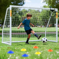 ABORON 10' x 6.5' Foldable Soccer Goal with Net – HPVC Frame, Backyard Training (White) Variation: PVC-Foldable