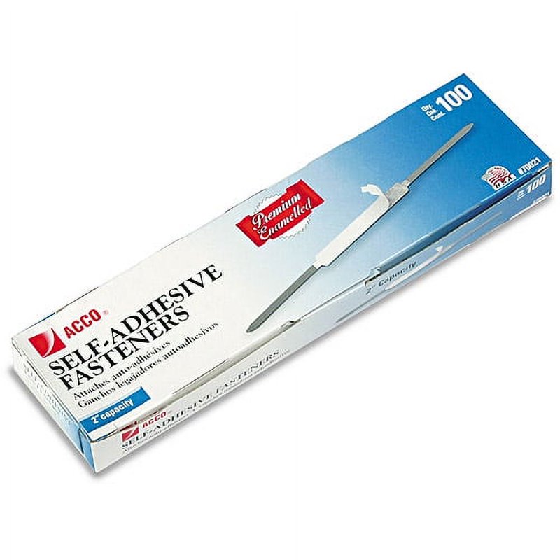 Self-Adhesive Paper File Fasteners 2-Inch Capacity 100 Pack Office Organization