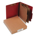 Pressboard Classification Folders 25-Point 6-Section Letter Size Earth Red