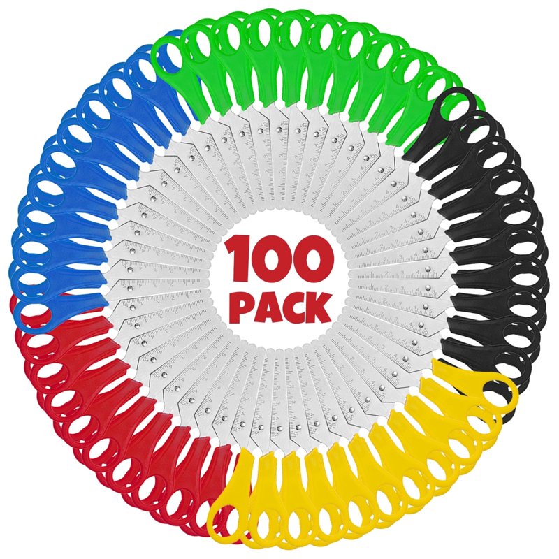 100 Pack Safety Scissors 5" Blunt Tip with Scale for Classroom Craft