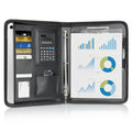 Leather Portfolio with Zipper, 3-Ring Business Organizer and Tablet Sleeve