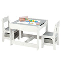 Kids Activity Table and Chair Set with Whiteboard & Storage - Toddler Play Furniture