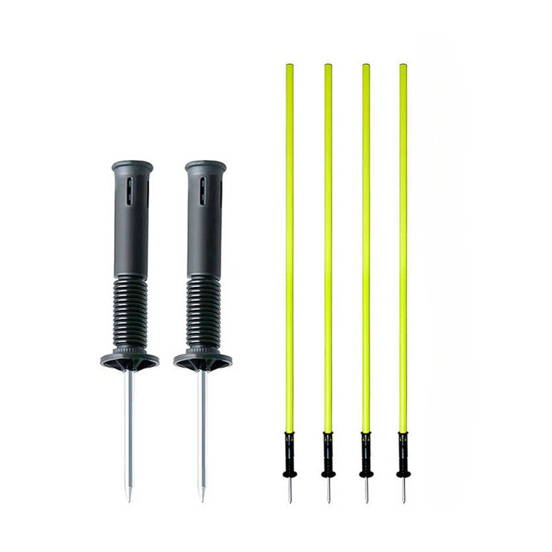 Agility Training Poles Set - 4 Pack 3.3ft High-Visibility PVC Poles with Spike