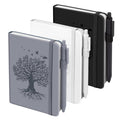 Alkalo 3 Pack Compact Pocket Journaling Notebooks - Small A6 Diaries with Pen Holder, 120 Pages Thick Paper