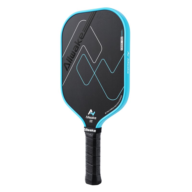 Allwake Pickleball Paddle with T700 Carbon Fiber – USAPA Approved, 8 oz, Textured Surface, Black-Blue Variation
