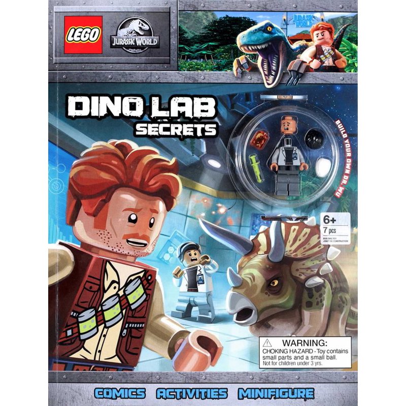 LEGO Jurassic World Dino Lab Secrets Activity Book for Kids Ages 6-8