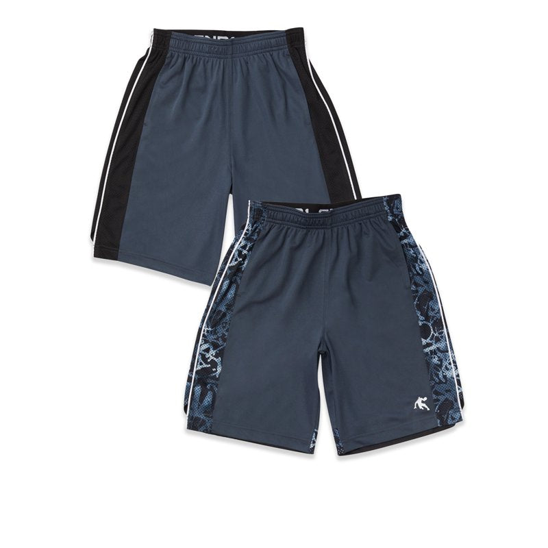 Youth Basketball Shorts 2-Pack for Boys - Breathable Mesh, Sizes 4-18