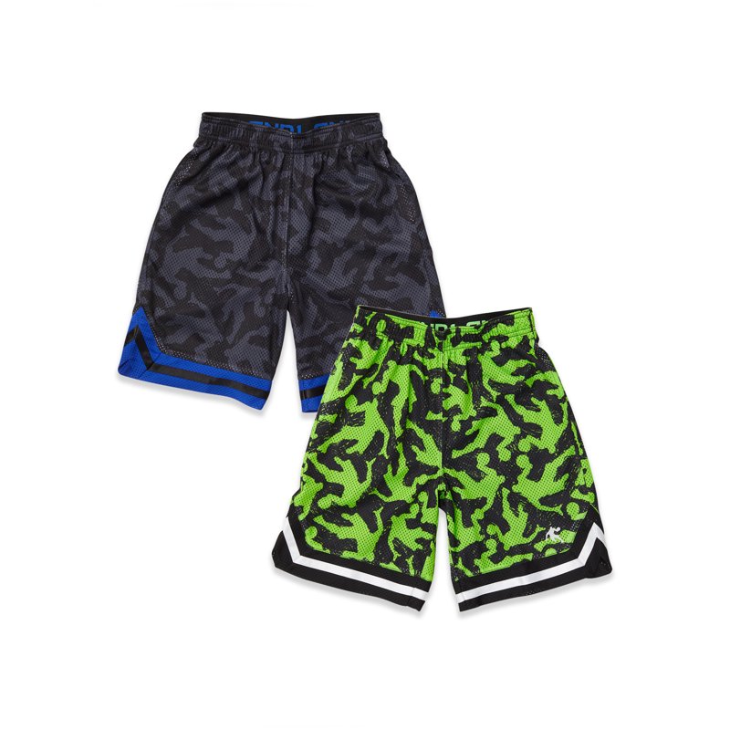 Kids Basketball Shorts 2-Pack for Boys - Breathable Mesh Athletic Wear