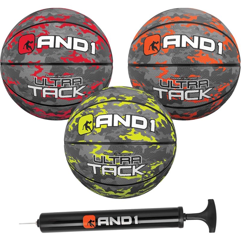 Mini Basketball Set 3-Pack for Kids - 7 Inch Youth Size with Pump, Indoor & Outdoor Play
