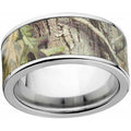 Men's Camo Stainless Steel Ring with Polished Edges - Comfort Fit, Multiple Sizes