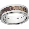 Men's 8mm Camo Stainless Steel Wedding Band with Cross Brushed Edges