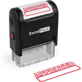 Self-Inking Rubber Stamp with Reversible Red Ink Pad - 9/16x1-1/2 inch