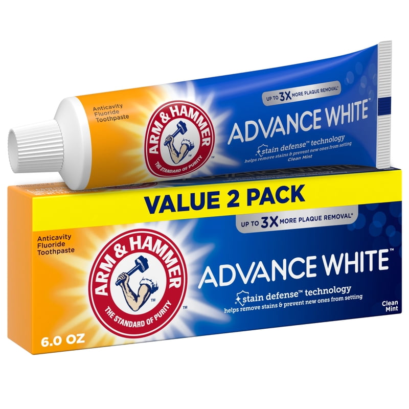 Anticavity Whitening Toothpaste with Fluoride & Fresh Mint - 6 oz, 2 Pack