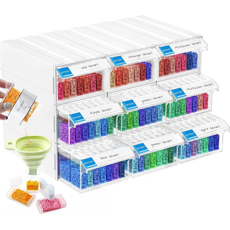 Diamond Painting Bead Storage Organizer with Multiple Drawers | Craft Supply Box