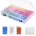124-Grid Diamond Painting Storage Organizer with Labels - Craft Supplies