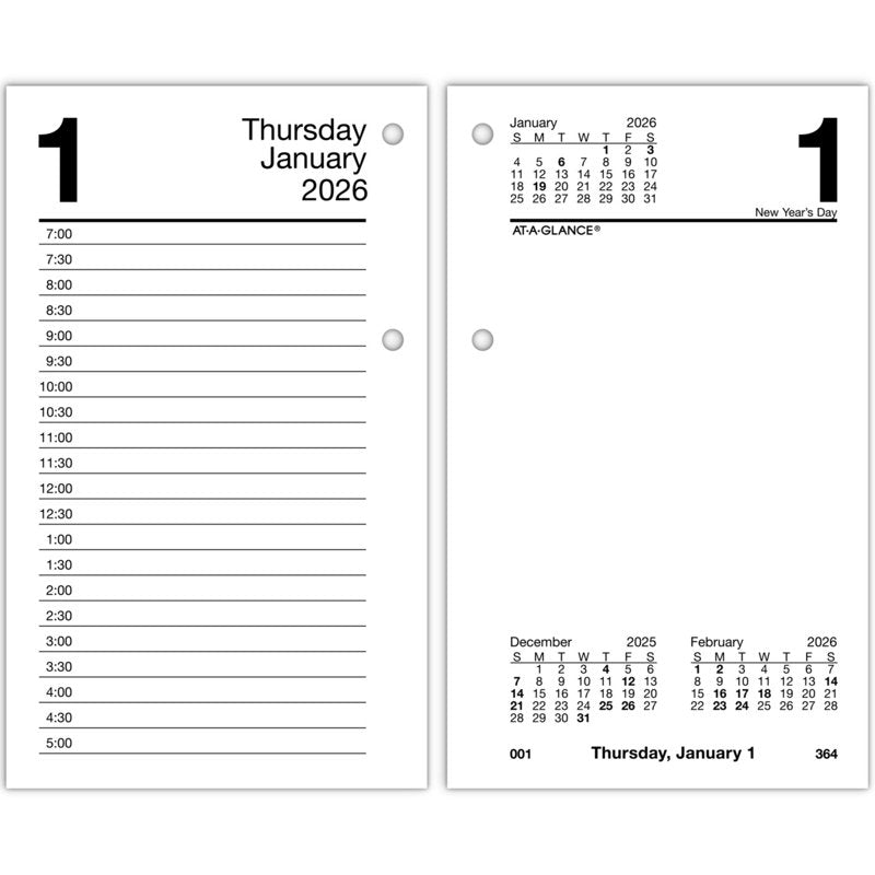 Recycled Daily Desk Calendar Refill 2026 - 12 Months, Standard Size